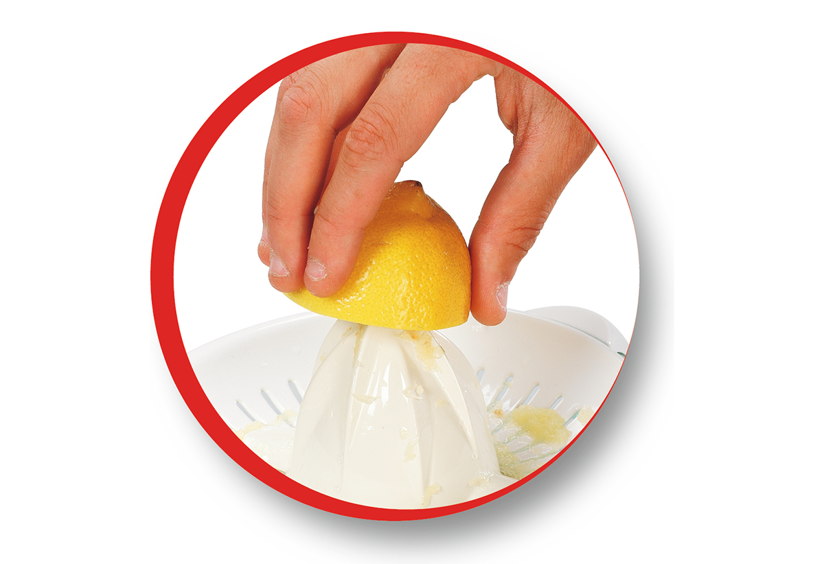 Picto που απεικονίζει στύψιμο λεμονιού.